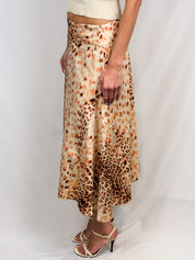 Roberto Cavalli Class 2000s Leopard Print Midi Skirt - S/M