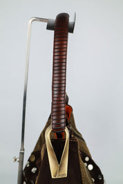 Kenzo 2000s Brown & Turquoise Studded Suede Bag