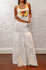 Pinko White Cotton Tiered Maxi Skirt (NWT)