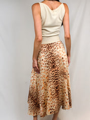Roberto Cavalli Class 2000s Leopard Print Midi Skirt - S/M