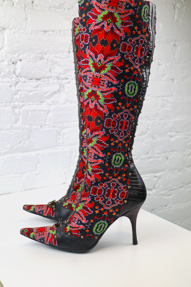 Roberto Cavalli Patterned Heeled Boots