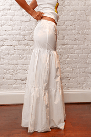 Pinko White Cotton Tiered Maxi Skirt (NWT)