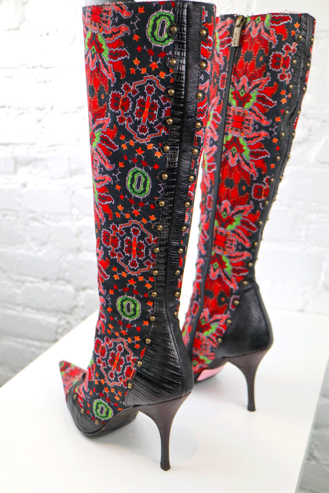 Roberto Cavalli Patterned Heeled Boots