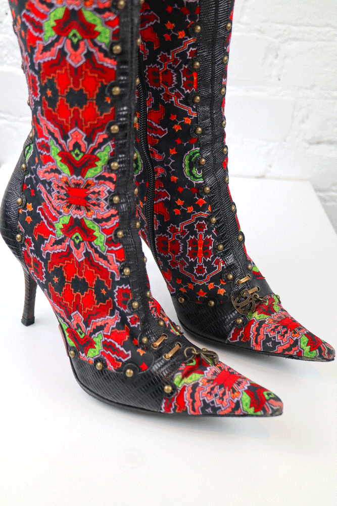 Roberto Cavalli Patterned Heeled Boots
