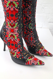 Roberto Cavalli Patterned Heeled Boots