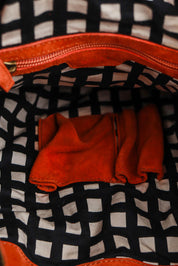 Kenzo 2000s Brown & Turquoise Studded Suede Bag