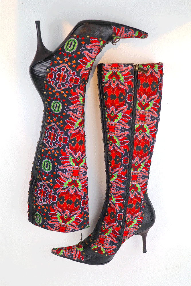 Roberto Cavalli Patterned Heeled Boots
