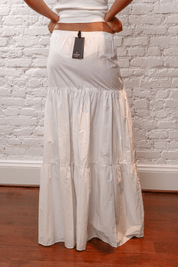 Pinko White Cotton Tiered Maxi Skirt (NWT)