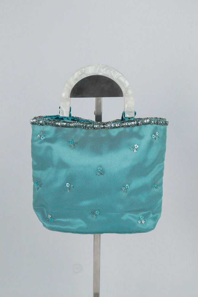 Monsoon Blue Handbag Butterfly Sequin Embellishment