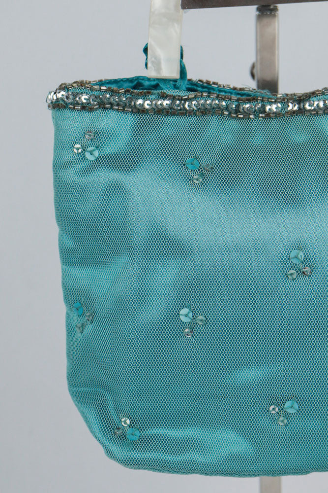 Monsoon Blue Handbag Butterfly Sequin Embellishment