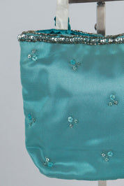 Monsoon Blue Handbag Butterfly Sequin Embellishment