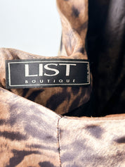LIST Boutique 2000s Leopard Print Silk Maxi Dress - M/L