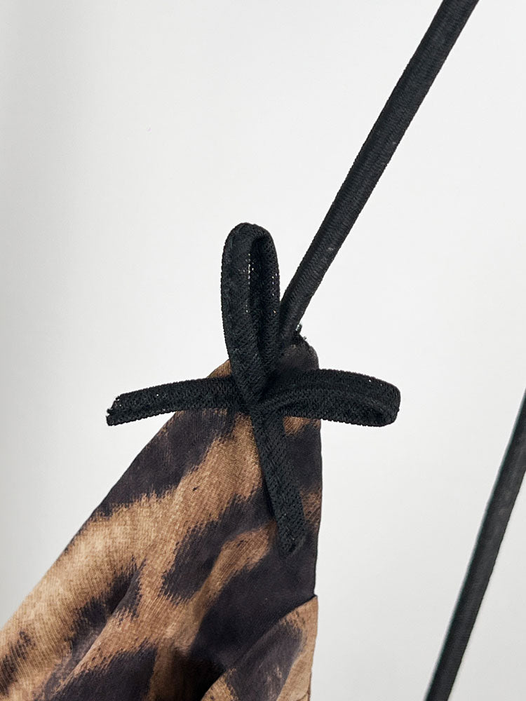 LIST Boutique 2000s Leopard Print Silk Maxi Dress - M/L