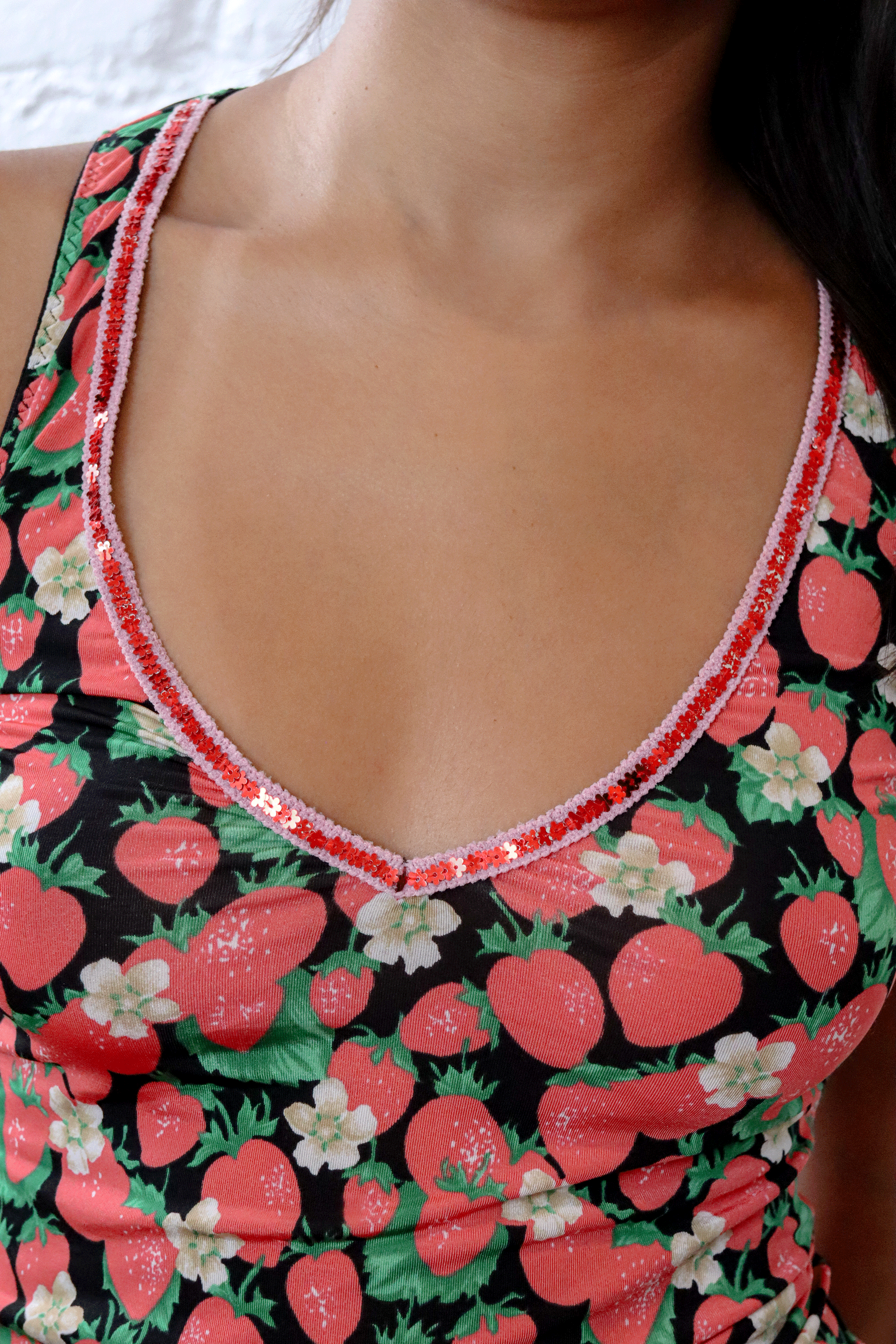 Dolce & Gabbana Strawberry Print Tank Top Black, Red,