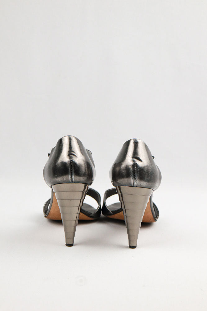 Giuseppe Zanotti 2000s Silver Cone Heels - EU 40.5