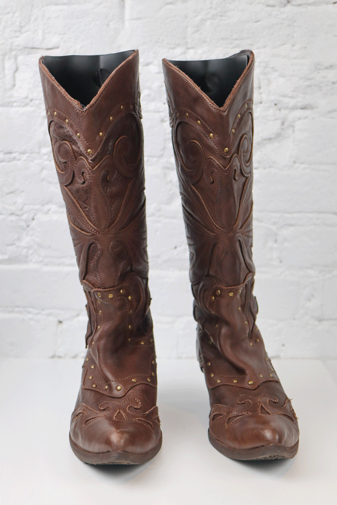 Just Cavalli Leather Cowboy Boots