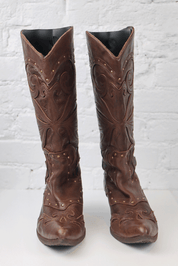 Just Cavalli Leather Cowboy Boots