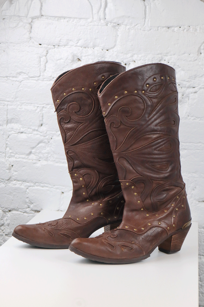 Just Cavalli Leather Cowboy Boots