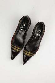 D&G 2000s Plaid Kitten Heels - EU 38.5