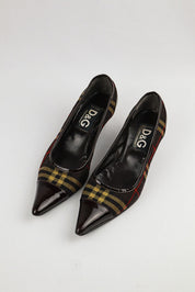 D&G 2000s Plaid Kitten Heels - EU 38.5