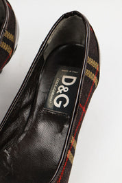 D&G 2000s Plaid Kitten Heels - EU 38.5