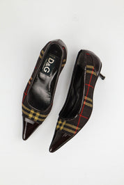D&G 2000s Plaid Kitten Heels - EU 38.5