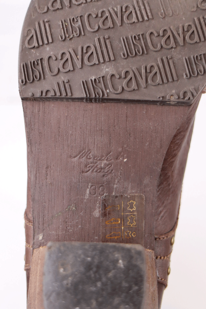 Just Cavalli Leather Cowboy Boots