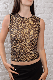 Dolce & Gabbana Cheetah Sheer Tank Top