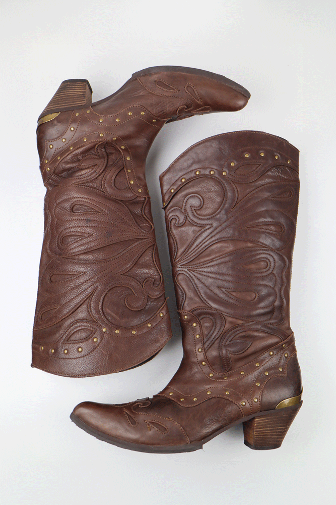 Just Cavalli Leather Cowboy Boots