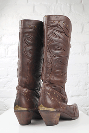 Just Cavalli Leather Cowboy Boots