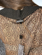 D&G Dolce & Gabbana Black Crochet Sweater Long Sleeve Top - S/M