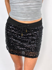 Twin-Set T.S.J. 2000s Black Sequin Mini Skirt - XS/S