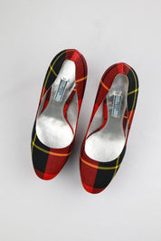 Prada 2000s Tartan Plaid Platform Heels - EU 40