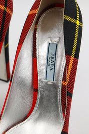 Prada 2000s Tartan Plaid Platform Heels - EU 40