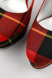 Prada 2000s Tartan Plaid Platform Heels - EU 40