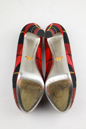 Prada 2000s Tartan Plaid Platform Heels - EU 40