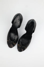 Christian Dior 2000s Cannage Leather Peep-Toe d’Orsay Heels - EU 39.5