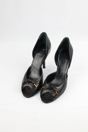 Christian Dior 2000s Cannage Leather Peep-Toe d’Orsay Heels - EU 39.5