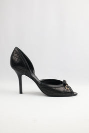 Christian Dior 2000s Cannage Leather Peep-Toe d’Orsay Heels - EU 39.5