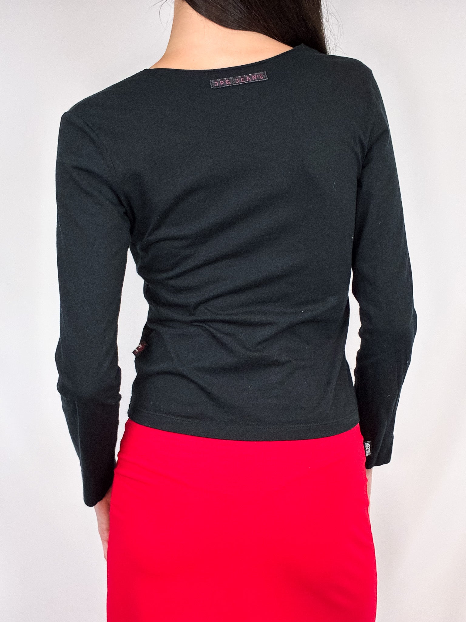 JPG Jean Paul Gaultier 2000s Logo Zip-Front Long Sleeve Top - S/M