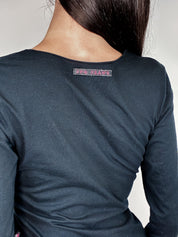 JPG Jean Paul Gaultier 2000s Logo Zip-Front Long Sleeve Top - S/M
