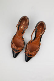 Prada 2000s Two-Tone Cutout Strap Pumps - EU 38