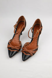 Prada 2000s Two-Tone Cutout Strap Pumps - EU 38