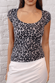 D&G Grey Leopard Scoopneck Tee