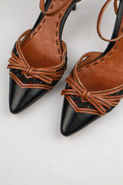 Prada 2000s Two-Tone Cutout Strap Pumps - EU 38