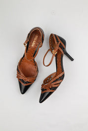 Prada 2000s Two-Tone Cutout Strap Pumps - EU 38