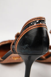 Prada 2000s Two-Tone Cutout Strap Pumps - EU 38