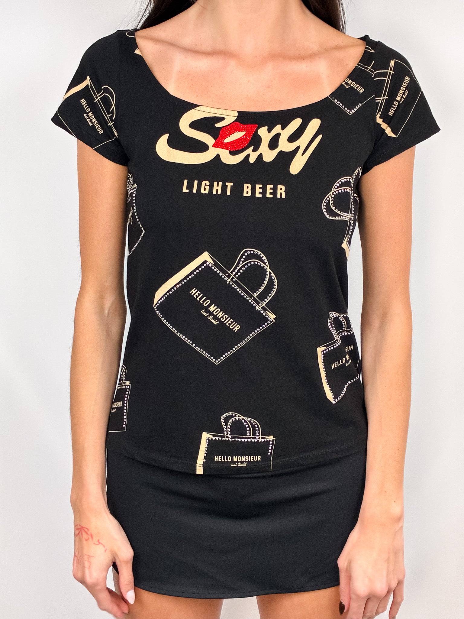 D&G Dolce & Gabbana Underwear 2000s Sexy Light Beer Graphic Tee - S/M