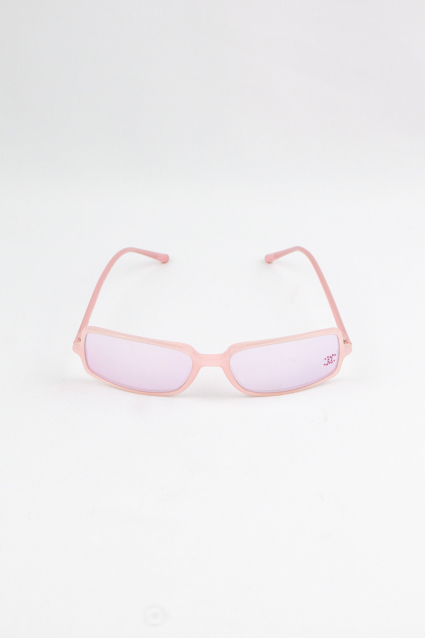 Chanel Pink Crystal-Detail Rectangle Sunglasses