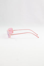 Chanel Pink Crystal-Detail Rectangle Sunglasses